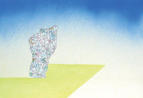 Insula, colaj, tehnica mixta, 35x50, 2013